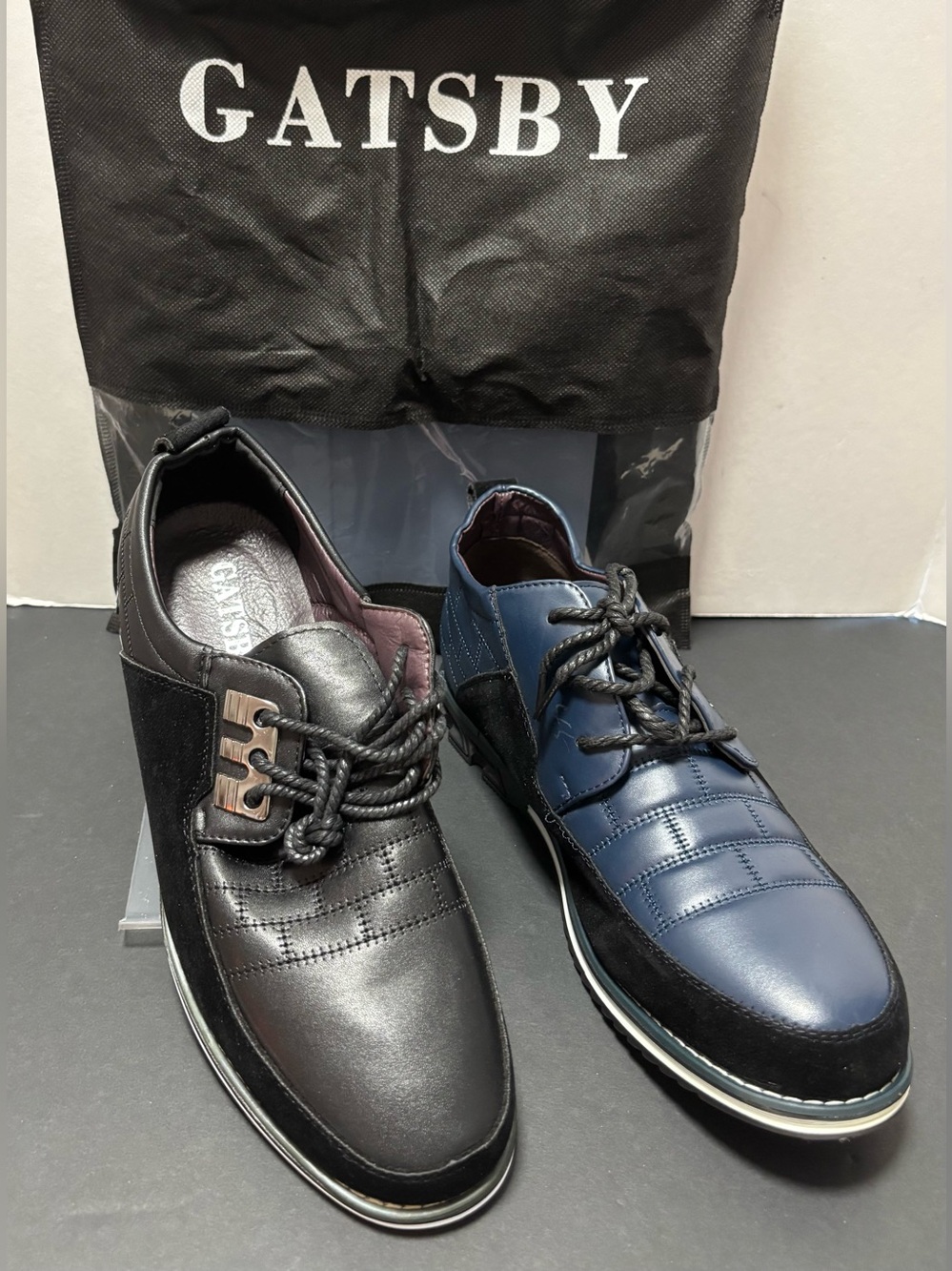 Gatsby Mens Asymmetrical Dress Sneakers 10.5 Two-Tone Mismatched Casual Oxford